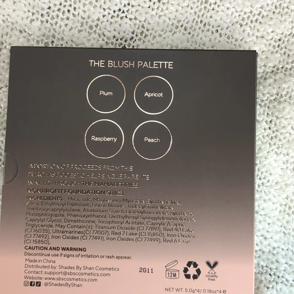Shades By Shan The Blush Palette, 5.0x4/0.18oz